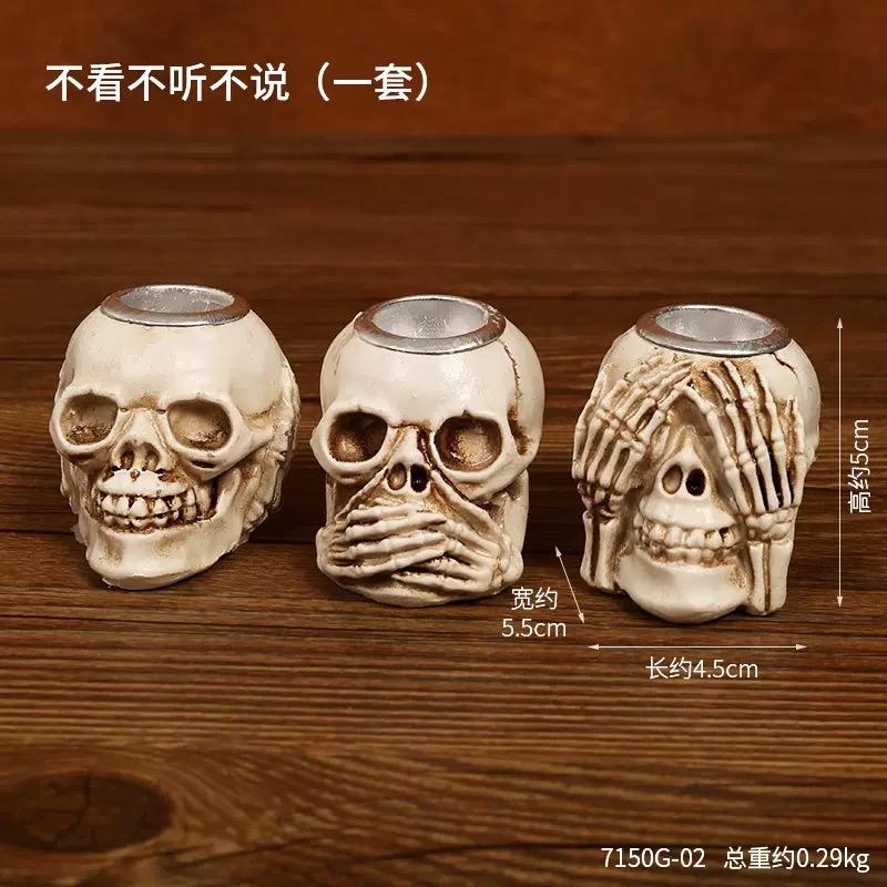 Halloween Skull Candlestick Script Kill Movie Props Skull Candlestick Ghost Festival Horror Decoration Chamber Of Secrets Escape