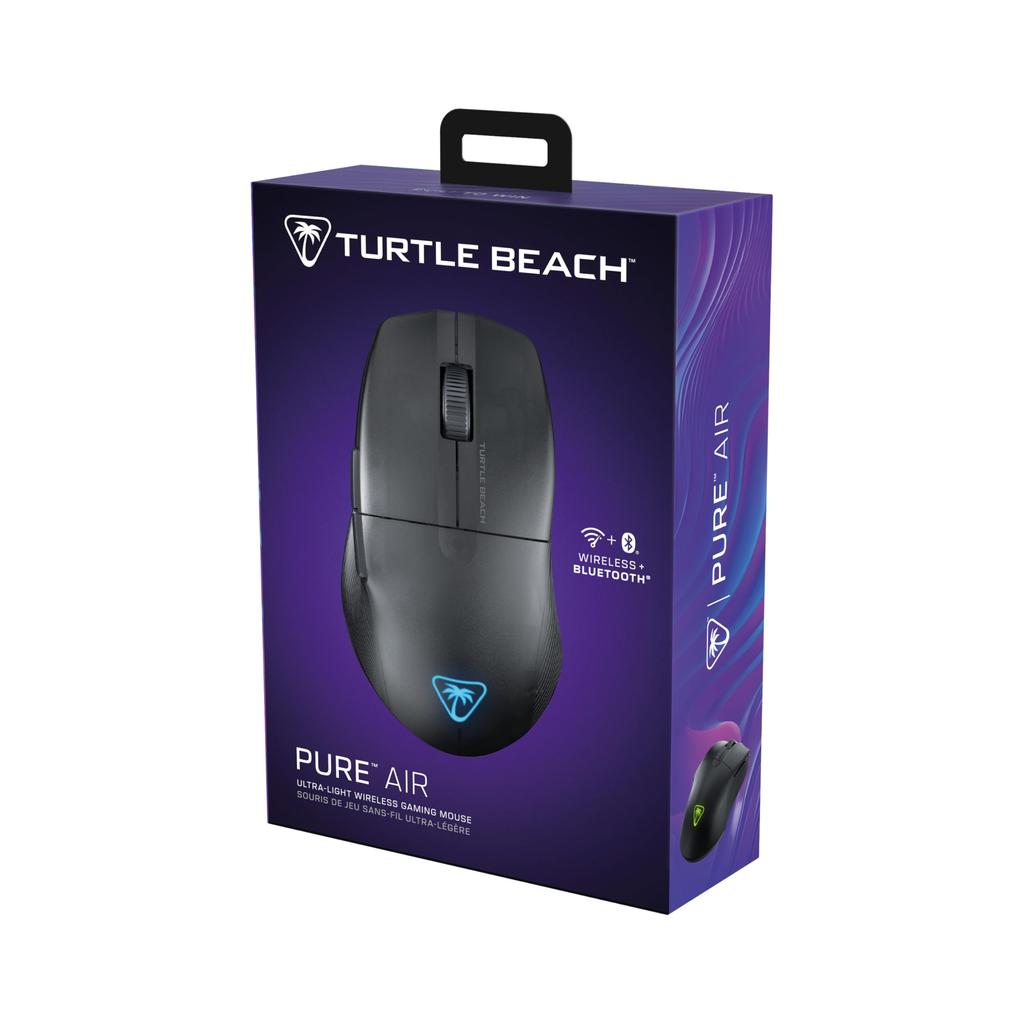 TURTLE BEACH Pure Air Schwarz Kabellose Gaming 26K Mittelhand Ergonomisches Design Garantie Maus, Ultraleicht, 54g, dpi, Asymmetrisch, FPS/Action,