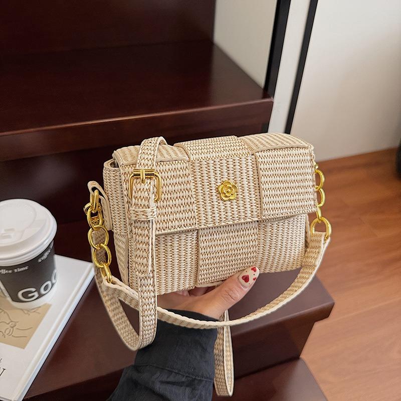 Tkana torebka damska nowa wysokiej klasy modna wszechstronna torba na ramię listonoszka wiosenno-letnia torebka