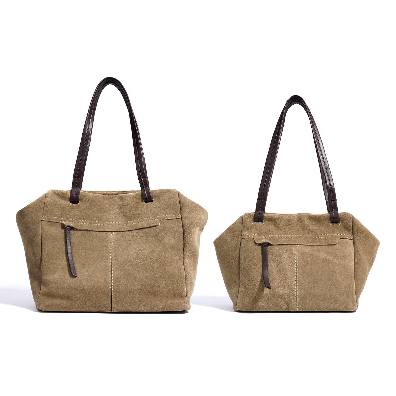 

Autumn and winter women s bags fashionable two-layer cowhide frosted leather shoulder bag textured oblique span bag casual trendy bag popular big bag small хаки