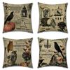 45*45cm Halloween Pillow Cover Cartoon Pumpkin Skull Antasy Witch Castle Flax Sofa Cushion Cover Home Textile Rooms Decorations