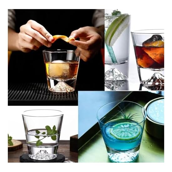 Batone Mt. Fuji Glass 270ml Sakura Kiriko Rock Glass, Couple's Set, Luxury Artisan-Handcrafted, In P
