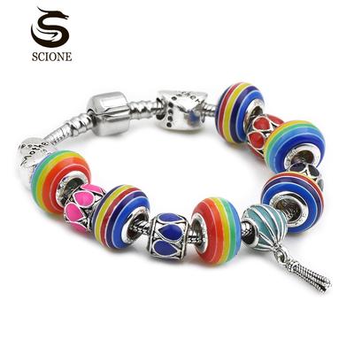 Fashion Jewelry Rainbow Beaded Bracelet DIY Jewelry Products