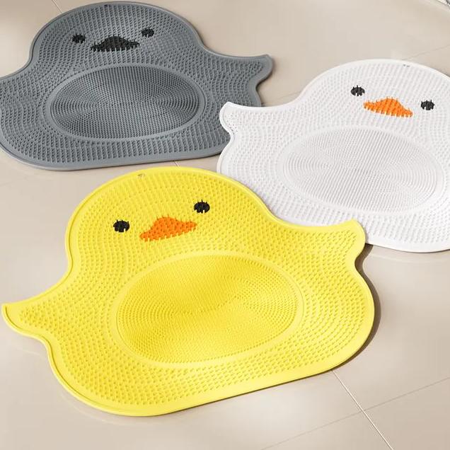 WTEMPO Silicone Duck Foot Rubbing Bathroom Non Slip Pad Rubbing Back Massage Pad Rubbing Bath Foot Washing Artifact Bathroom Duck Floor Mat