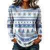 Women's Casual Christmas Print Long Sleeve Neck Top
