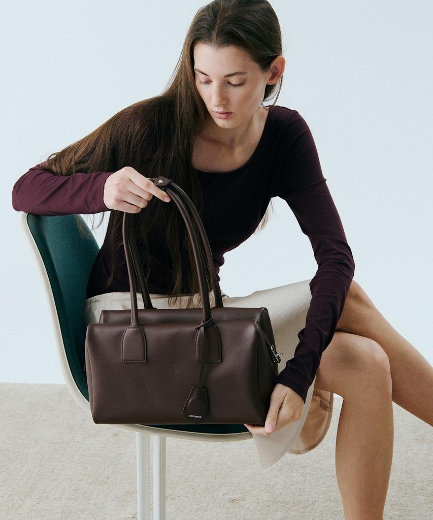 Lovecharm Linea Boston Bag_Large_Chocolate Brown