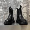 Black Autumn Winter Men High Top Boots Thick Sole Stylish  Durable Breathable  Comfortable Youthful Chimney Boots