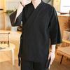 Men's Hanfu Traditional Chinese Zen Robe with Three-Quarter Sleeves