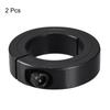 Uxcell Colliers d'arbre, à fente unique, Colliers de serrage en acier au carbone avec vis de serrage, Diamètre intérieur 35 mm, Noir, 2 pièces
