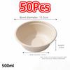 50Pcs Water Resistant Round Bowls Paper Pulp Bowl  for Noodles Soup Rice and Takeaway Meals