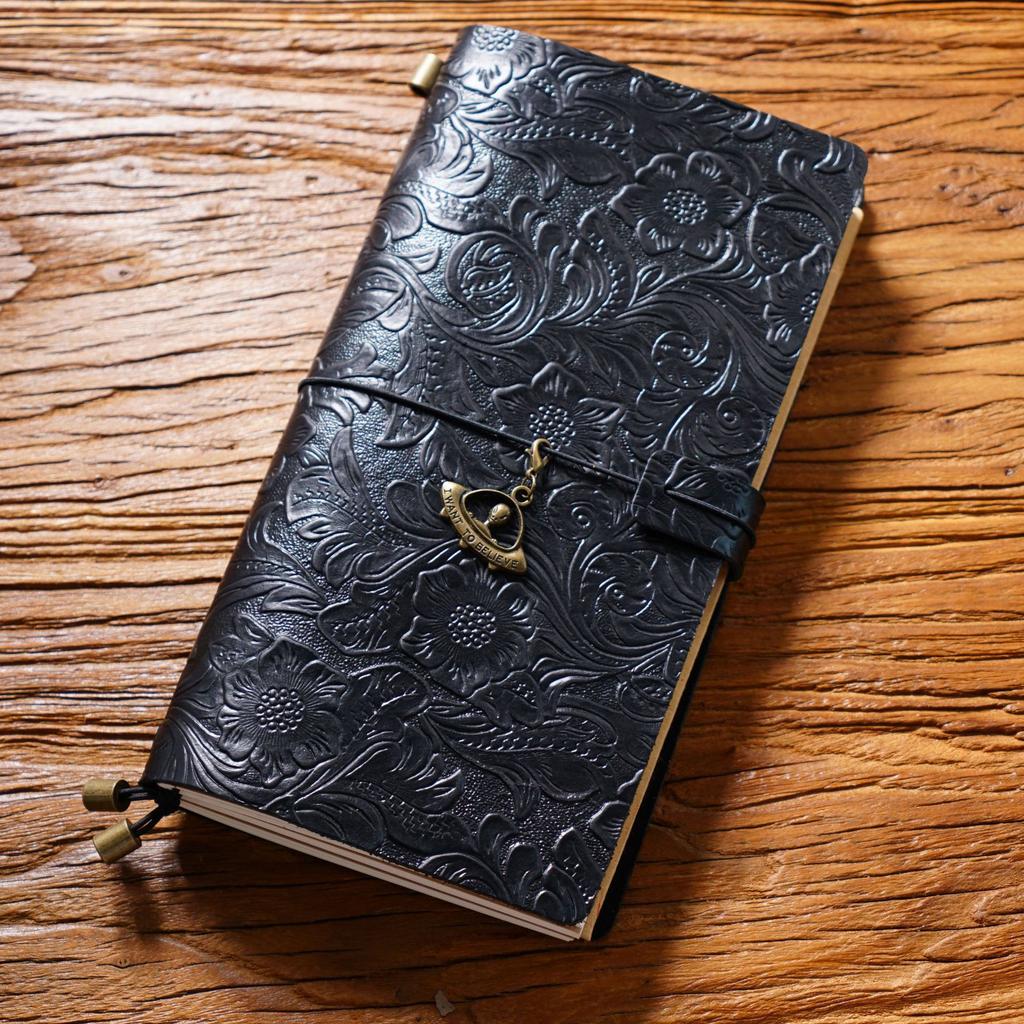 2026 Retro Carved Cowhide Travel Notepad Handmade Notebook Stationery Handbook Creative Diary