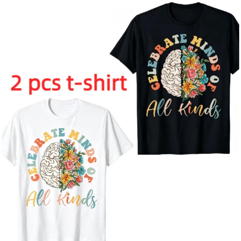 Funny Colorful Letter Plant Flowers Print Kids T-Shirts Summer Fashion Street Outdoor Casual T-shirt Tops for Boy and Girl's Tees Top