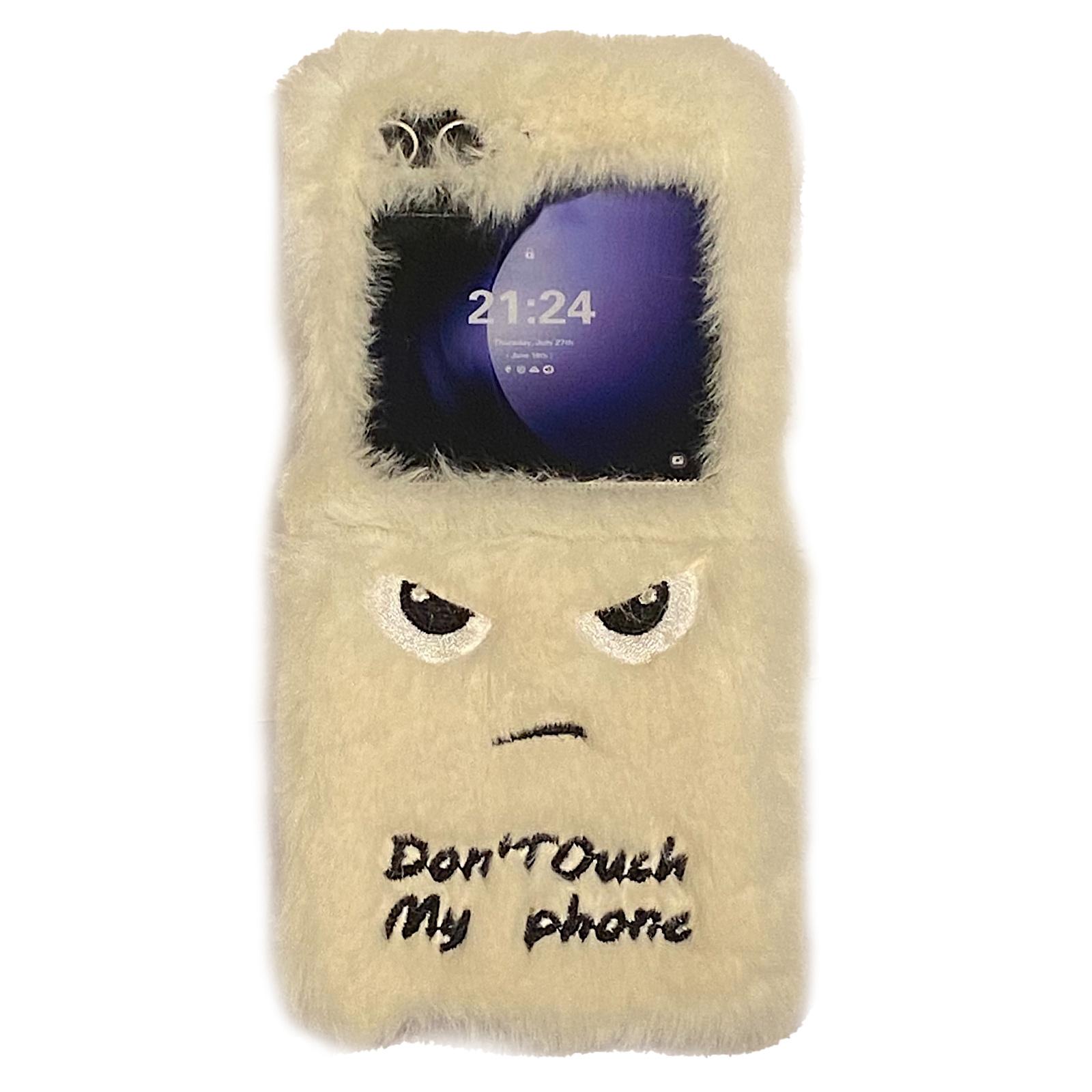 

KJS-020 For Samsung Galaxy Z Flip7 FE 5G/Z Flip6 5G Case Humorous Face Soft Plush Hard PC Phone Cover A
