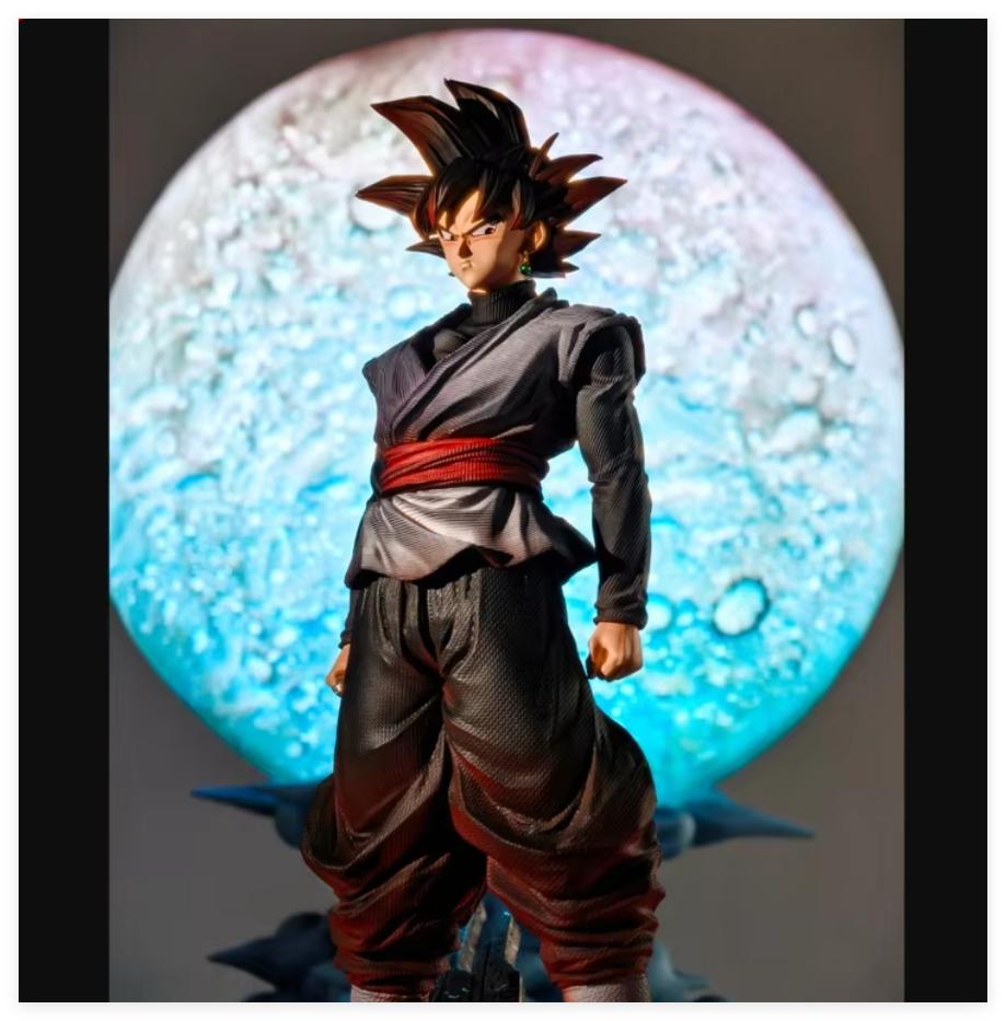 Jt Neu 37,5cm Dragon Ball Black Goku Zamasu Statue Kampf Gebrochene Basis PVC Anime Figur Schreibtisch Dekoration Spielzeug Geschenk Für Anime Fans