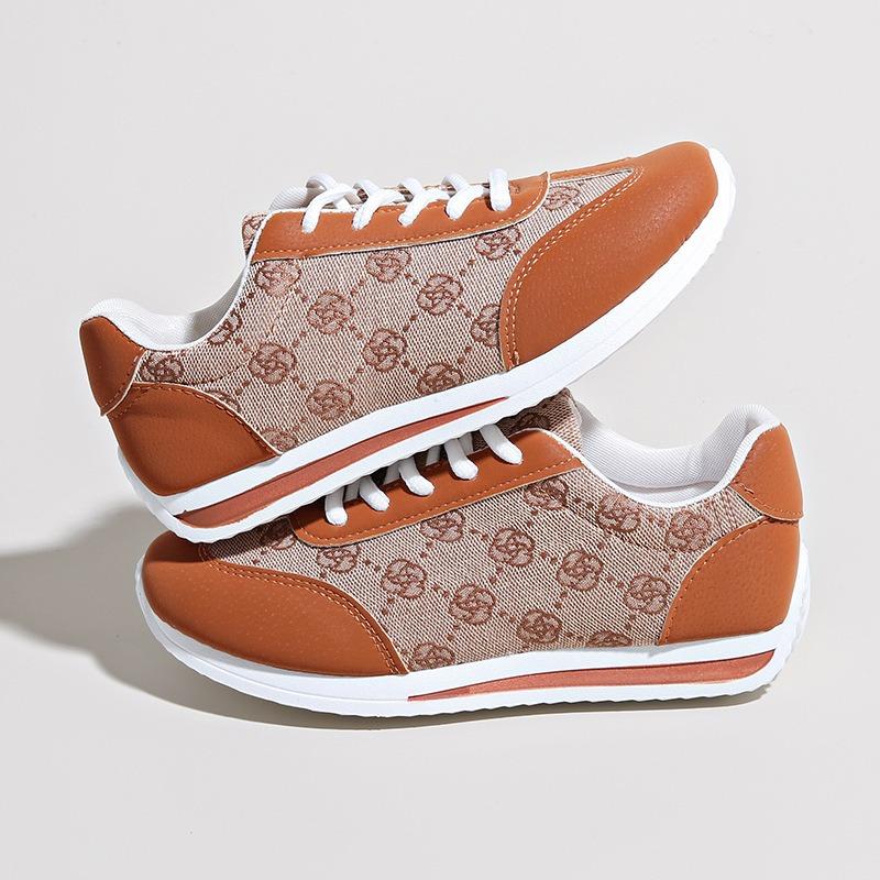 Autumn and winter new large size women's casual sports shoes flower color matching shoes women