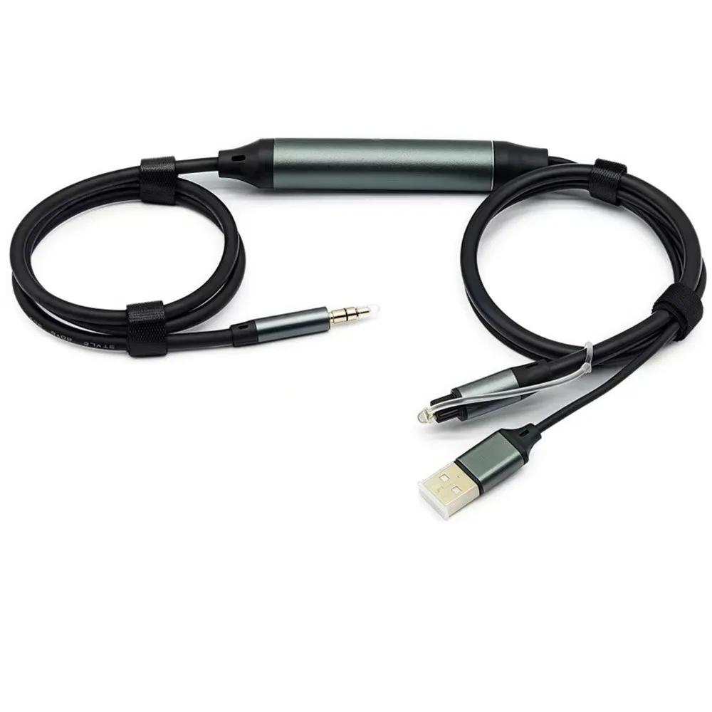 

3.5mm Toslink Converter AUX Input Built-in DAC Optical Adapter Cable USB Powered SPDIF Output Optical to Aux Audio Cable срібний