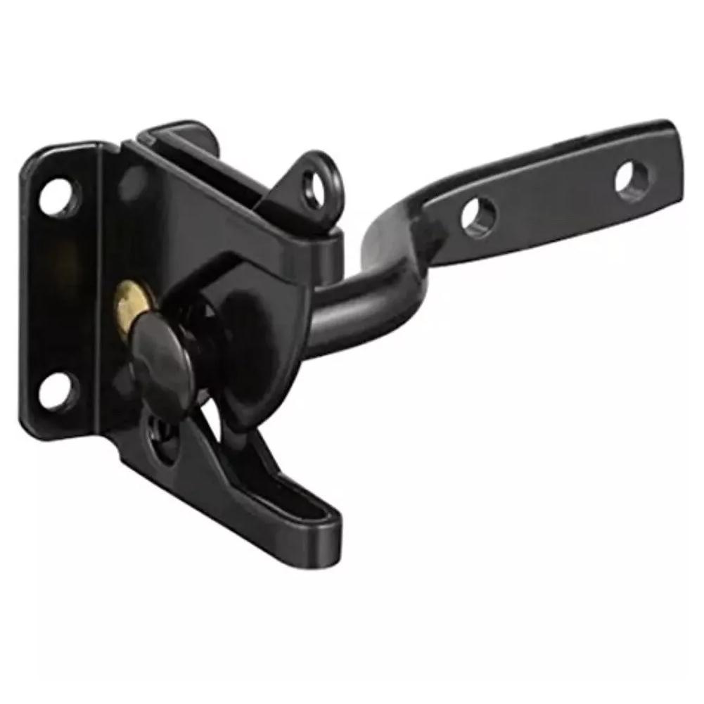 Self Locking Automatic Gravity Lever Fence Gate Latch Black