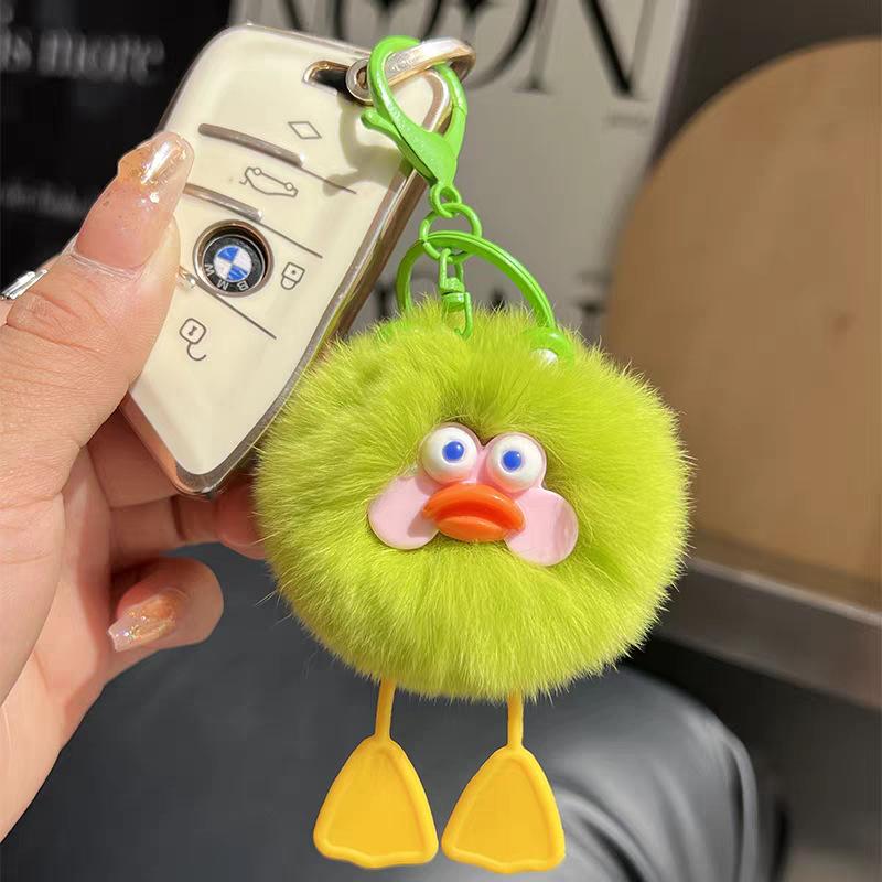 Faux Mink Rabbit Fur Keychain Plush Ball Pendant for Bags