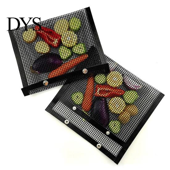 BBQ Mesh Bag Grill Non-stick Reusable Outdoor Heat-Resistant 500 Degrees Fahrenheit Grilling Accessories for Vegetables Meats Gas Charcoal Smokers