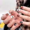 Autumn Winter Cute Cartoon Puppy Bone Plaid Nail Stickers - 24 Pieces