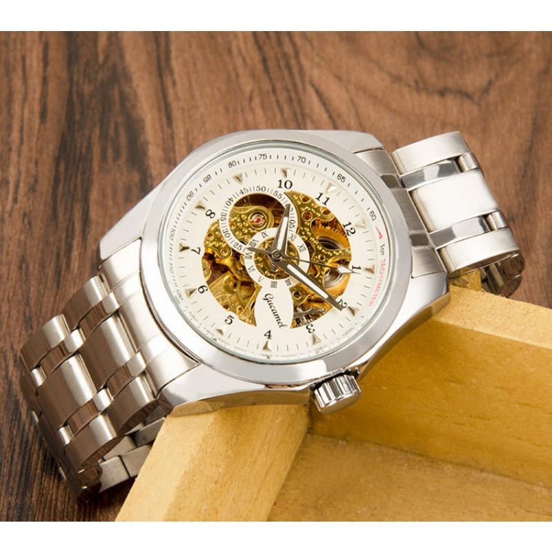 

Top Brand Men s Hollow Automatic Mechanical Watch Fashion Business Belt Waterproof Luminous Watch