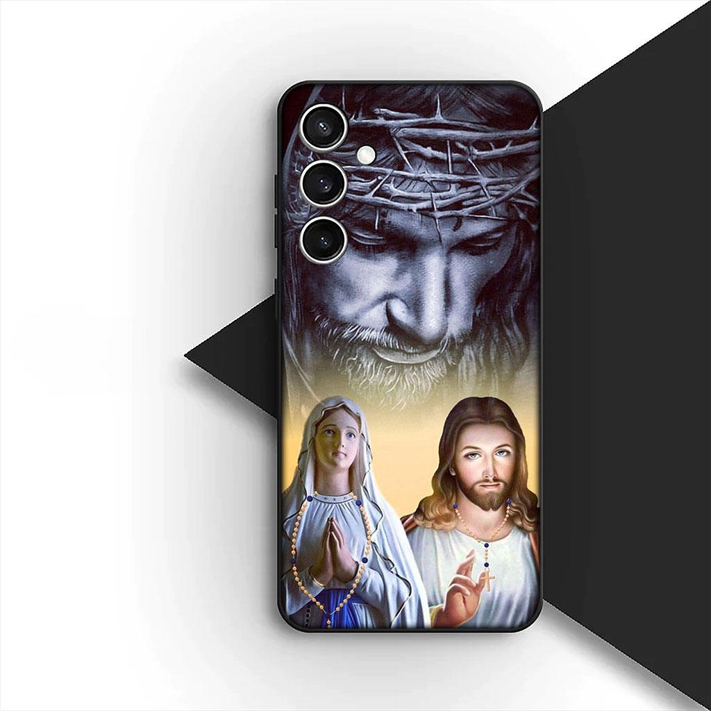 Cover Jesus Cross God Phone Case for Samsung Galaxy S22 S21 S20 FE Ultra Plus A07 A17 A15 A16 A25 A57 A37 Casing