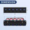 DaierTek 12V Panel Przełączników Łodzi 12V Kołyskowy 6-pozycyjny Panel Przełączników Dźwigniowych 12 V DC 20A SPST Włącz/Wyłącz Przełącznik z Niebieską Diodą LED do RV Samochodu Ciężarowego