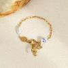 GEMCHIC Damen Sommer Meeresmuschel Charms Armband Edelstahl Gold Strandurlaub Schmuck