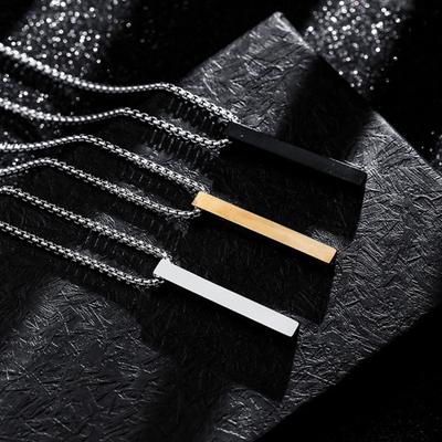 Men Necklace Stainless Steel Solid Color Chain Male Pendant Gift