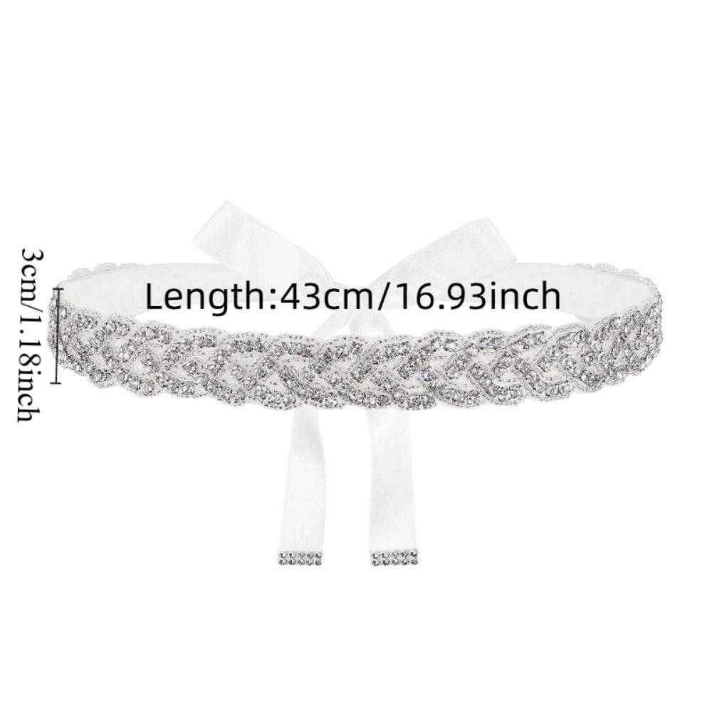 Light Luxury Rhinestone Waist Seal Zircon Wedding Lace-up Belt Fashion Crystal Dress Belt  Ornament