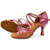 Modne Damskie Buty do Tańca Towarzyskiego Balowego Latin Tango Walc Cha Cha PU Obcas Wysoki 8CM