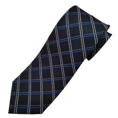 Michiko London Made In Japan KOSHINO Checkered Silk Perfect Gift for Men and Navy Blue Necktie, 100% Silk, Women, Unisex, (mk-004-C)