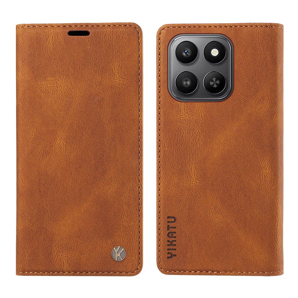 For Honor 400 Smart 5G/4G/X7d 4G Leather Cover YIKATU YK-004 Skin-Touch Wallet Phone Cases