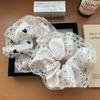 1pc French Style Simple and Sweet Lace Lace with Heart-shaped Polka Dots, Large Intestine Headband, Elegant Temperament