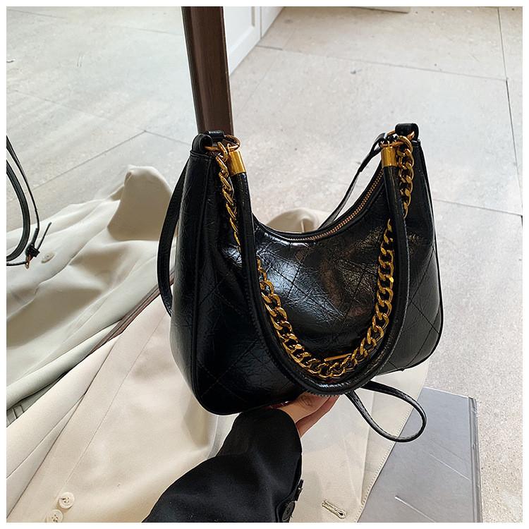 Ielgy Diamond Chain Bag Autumn Winter Fashion Niche Design Shoulder Crossbody Bucket Bag