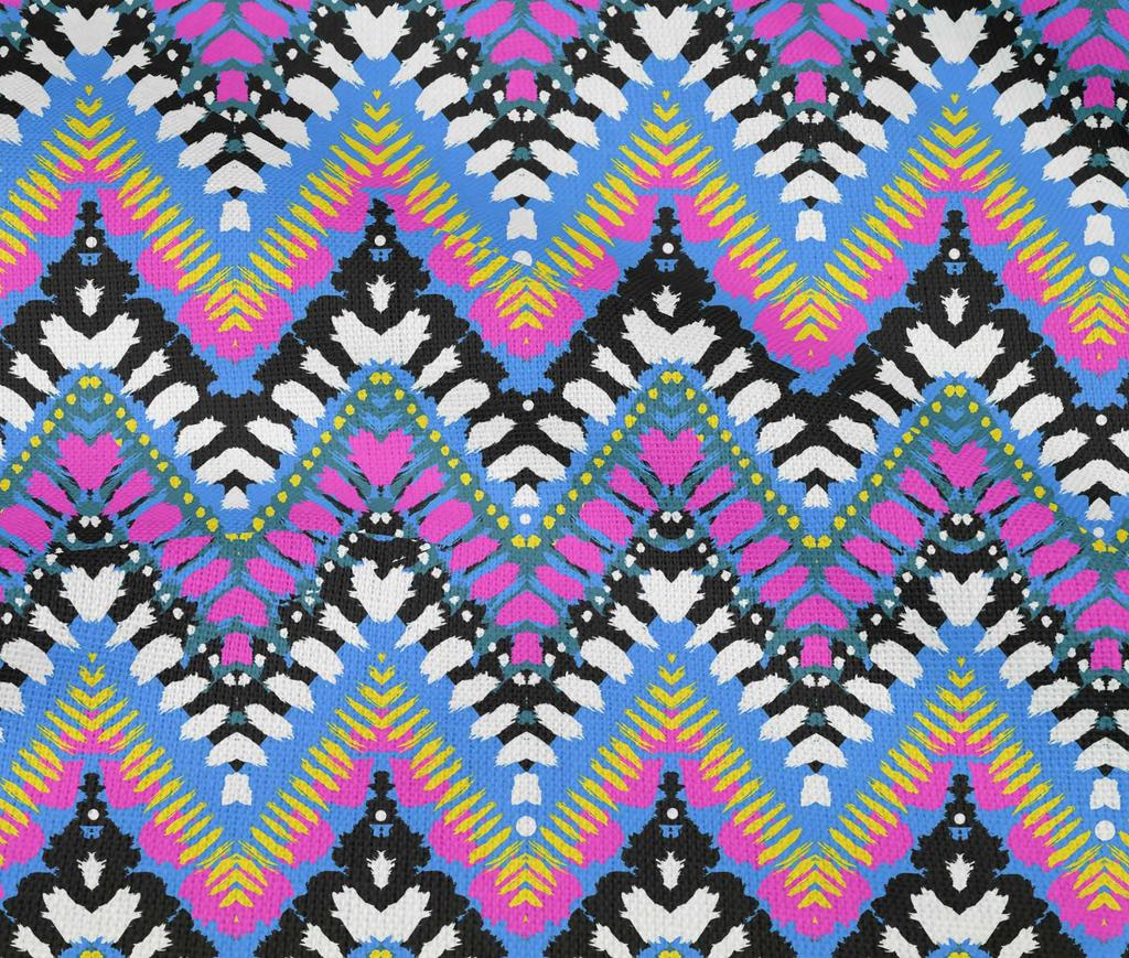 oneOone Cotton Flex Light Blue Fabric Ikat Fabric For Sewing Printed Craft Fabric By The Yard 40 Inch