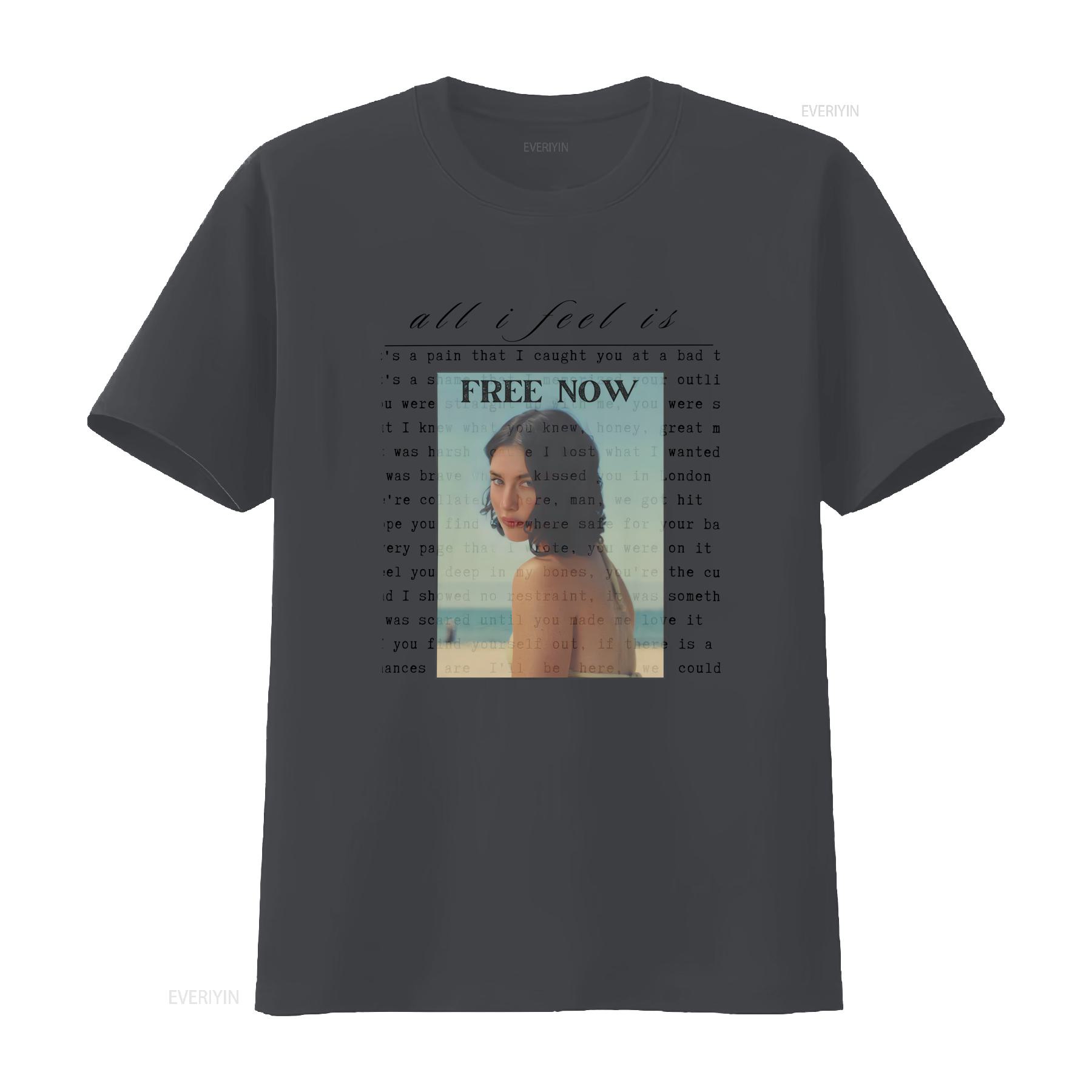 

Gracie Abrams T Shirt Soft Free Now Song Lyrics The Secret of Us Album Summer vintage Washed Breathable Casual Comfortable 4XL