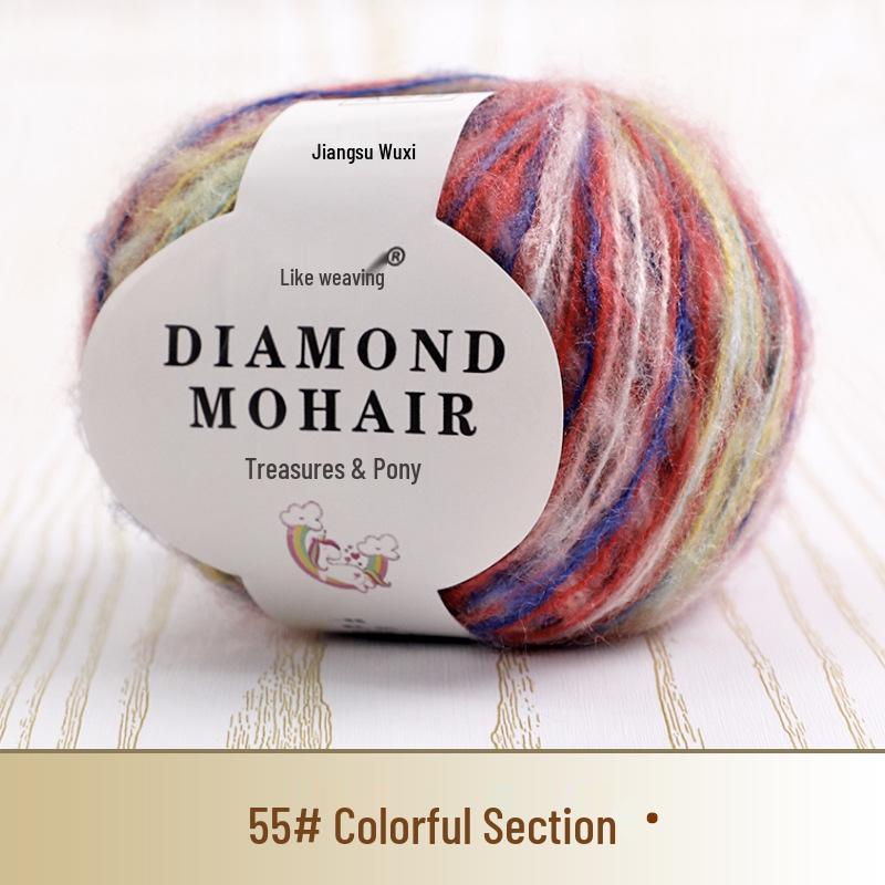 Young Mohair Sweater & Baby Scarf Shawl with Matching Fine Wool Hand-Woven Crochet Bag DIY Kit