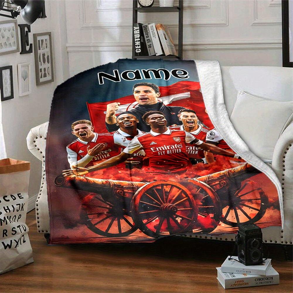 Arsenal Players Cannon Flag Four Seasons Blanket Customized With Your Name Lightweight And Warm Perfect Gift For Home Office Camping Sofa Travel Beach