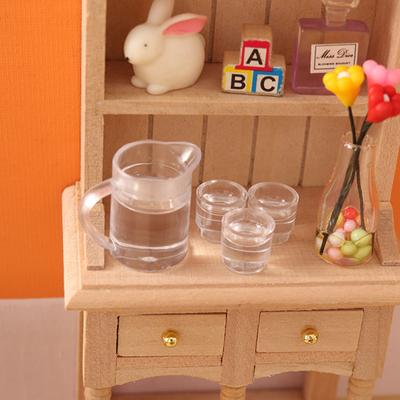 1Set 1:12 Dollhouse Miniature Kettle Lemon Water Cup Model Kid Pretend Play Toy