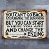 Rustic Positive Inspirational Vintage Metal Sign Life Philosophy Quote Wall Art For Farmhouse Office Bedroom Home Wall Decoratio