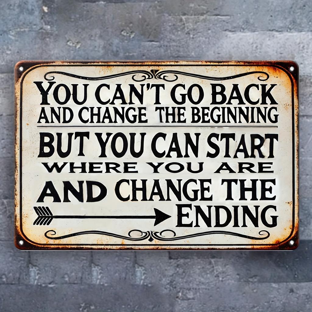 Rustic Positive Inspirational Vintage Metal Sign Life Philosophy Quote Wall Art For Farmhouse Office Bedroom Home Wall Decoratio