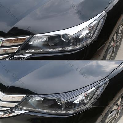 Car Front Headlight Eyebrow Cover Trim Accessories For Honda Accord 9Th 2014 2015 ABS Carbon Fiber Headlight Eyebrow Trim