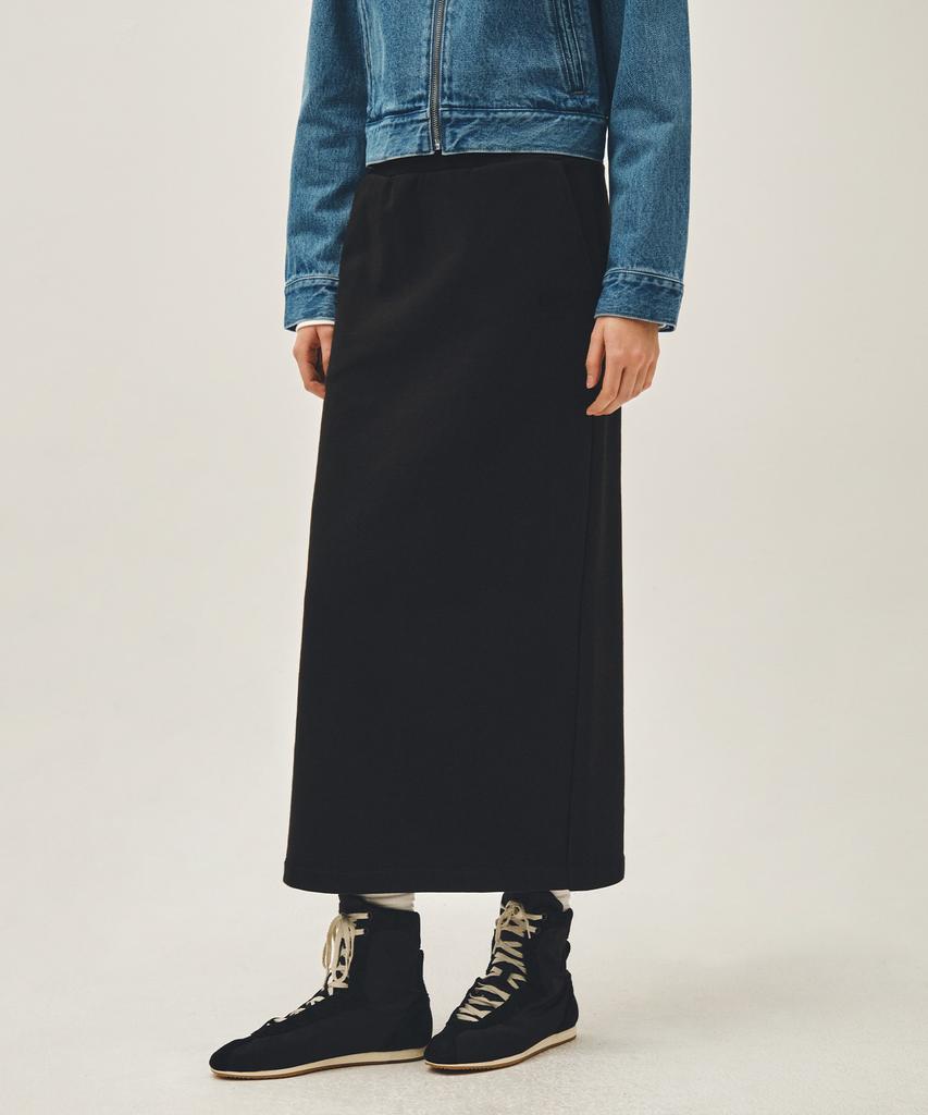 Malittepeulangsowajeobeo W Classic Logo Sweat Long Skirt Black Black