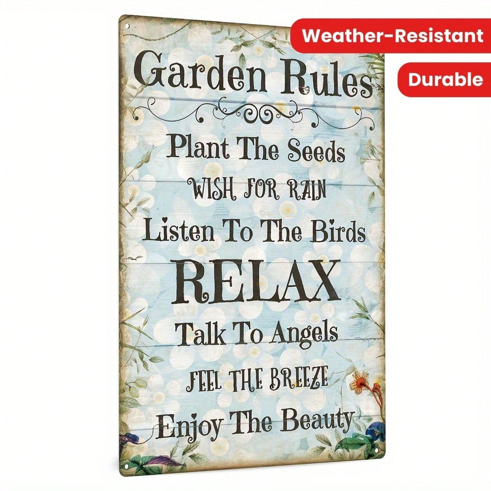 Vintage Metal Tin Sign 8x12 Wall Art Plaque Rustic Garden Bar Cafe Decor