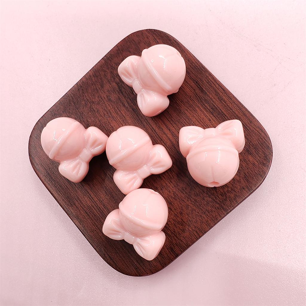 Christmas Gift 19.3*18.9mm Mobile Phone Chain Bracelet Creative Accessories Necklace Acrylic 5pcs Bow Bell Beads DIY  Beads