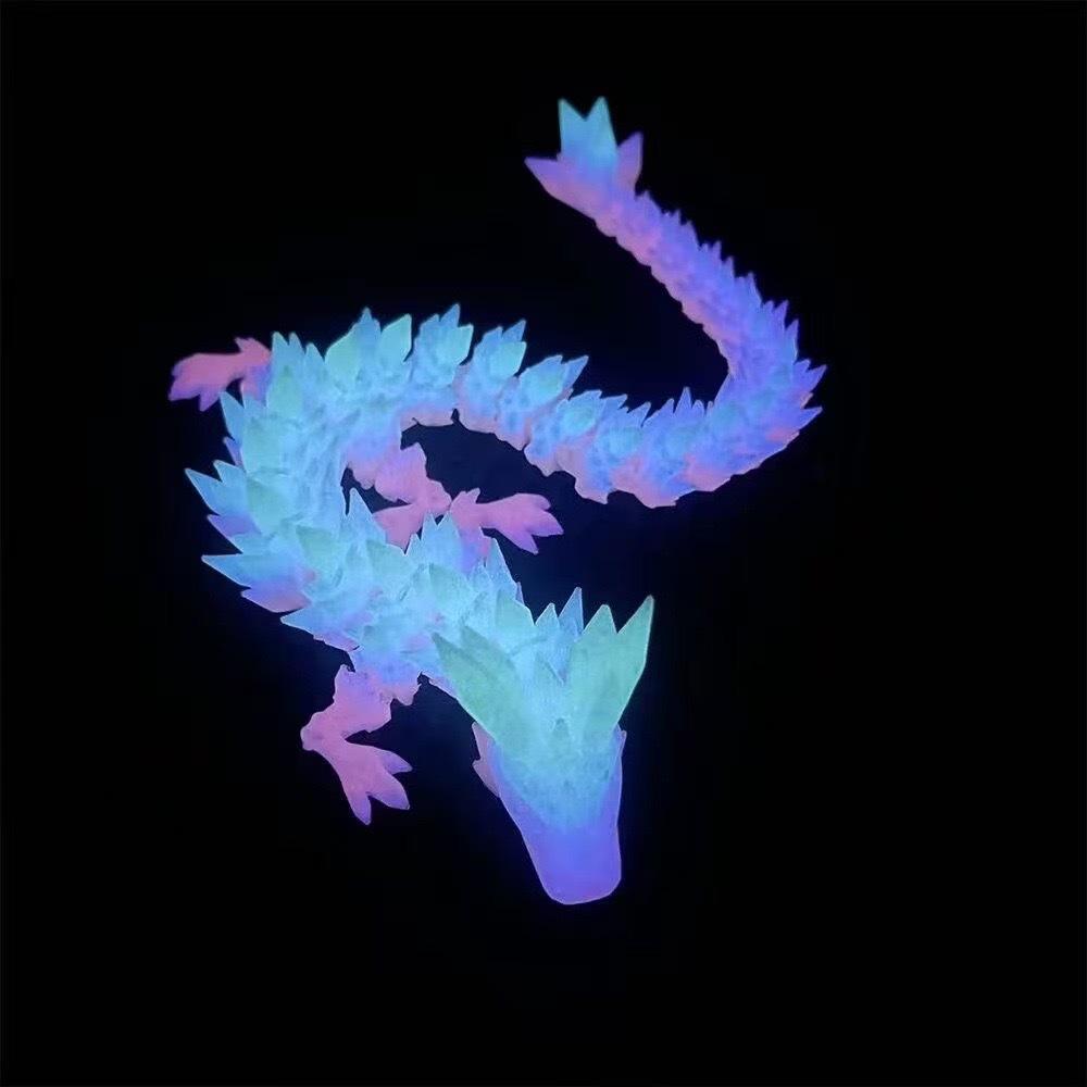 3D Printed Luminous Crystal Dragon Egg Articulated Figure Ornament - Chinese Style Trend