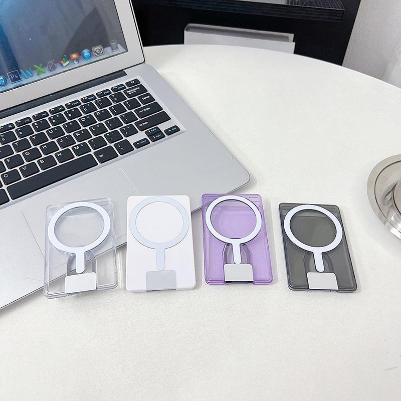 Clear Magnetic Card Holder Wallet Case For Magsafe Iphone 16 15 14 13 Pro Max With Fold Phone Holder Macsafe Card Slots Pocket