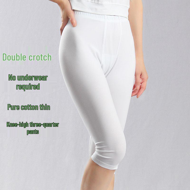 Women s Seamless High-Waisted Pure Cotton Safety Pants - Slimming, Thin, Anti-Exposure, Wearable Outdoors S
