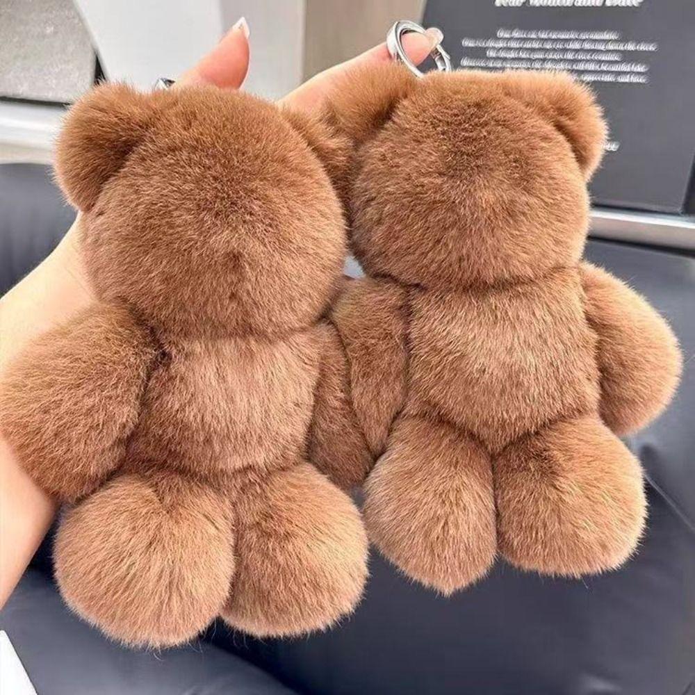 Handbag Charm Bear Doll Pendant Stuffed Animal Bear Keyring Adorable Bear Keychain Backpack
